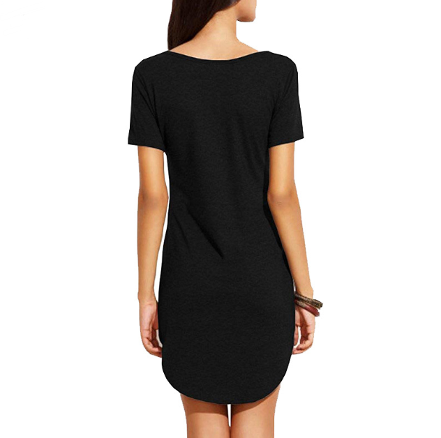 Women's Short Sleeve V-Neck Solid Color Dress